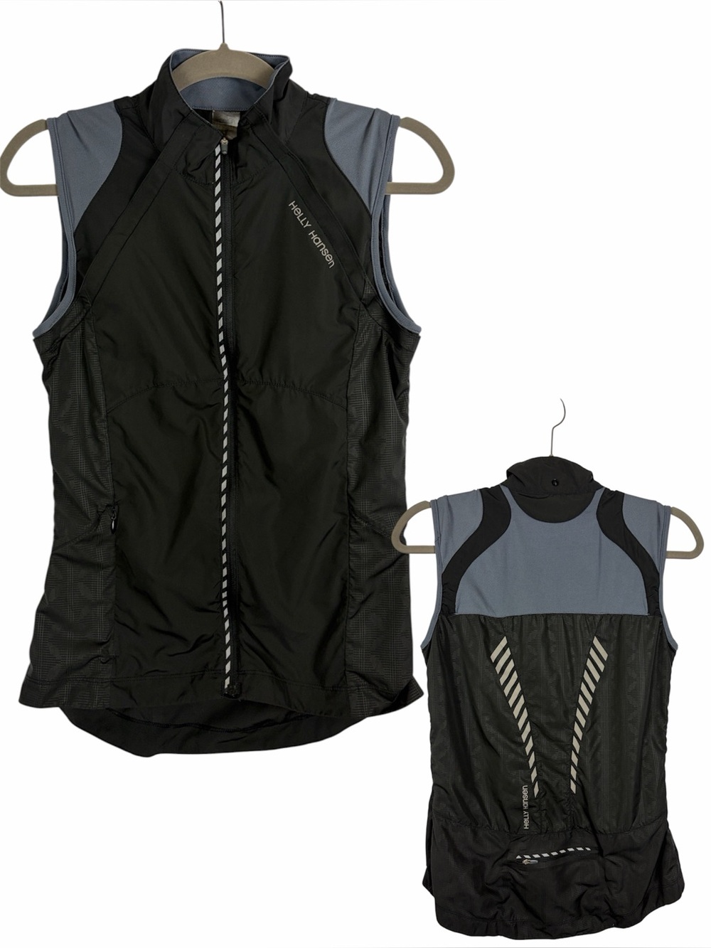 Helly Hansen Women’s Cycling Running Vest Black Gray Reflective Small Petite